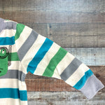 Just One You by Carter's Striped Snorkel Alligator Zip Up Footie Outfit- Size 12M (see notes)