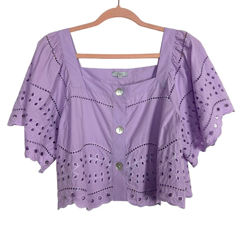 Rails Purple Eyelet Button Front Top- Size M (sold out online)