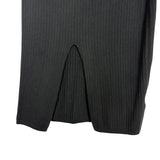 Free People Black Ribbed Front Slit Skirt- Size S (see notes)