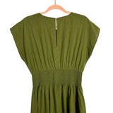 Madewell Olive Cotton/Linen Blend Smocked Waist Dress- Size M (sold out online)