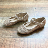 Nicola Bathie x Edgehill Collection Gold Glitter T-Bar Flats- Size ~12 (see notes)