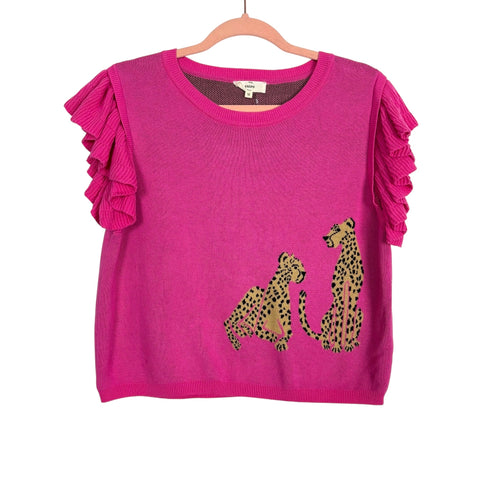 Entro Pink Leopard Sweater - Size M