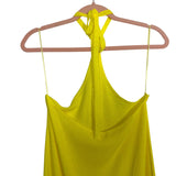 Aiblee Neon Yellow Open Knit/Semi Sheer Halter Dress with Blue Knit Bandeau Top NWT- Size L (sold as set)