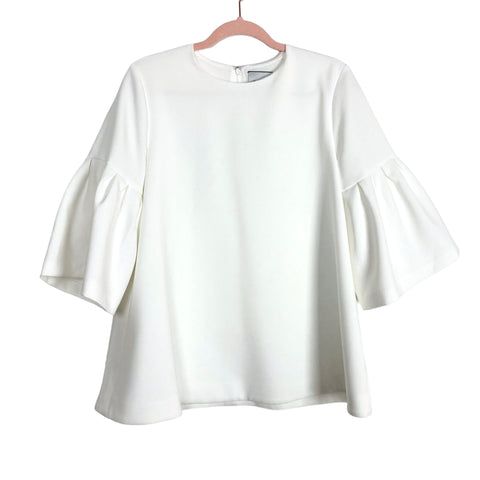 Edit Ivory with Wide Ruffle Sleeves Blouse- Size M (see notes)
