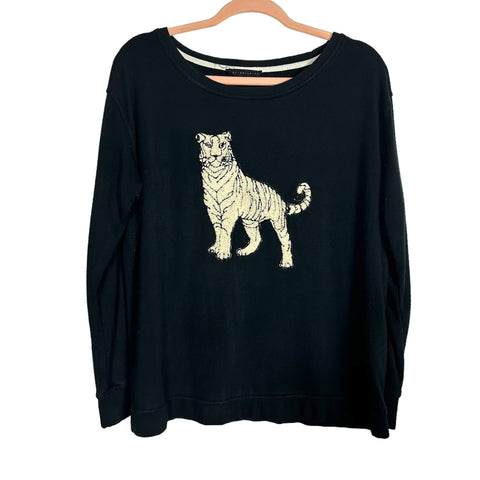 Jane & Delancey Black with White Fleece Tiger Sweatshirt- Size M (see notes)