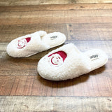 Dluxe by Dearfoams Santa Hat Smiley Face Slippers- Size 7-8 (sold out online)