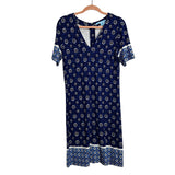 Draper James Blue Printed V-Neck Dress- Size M
