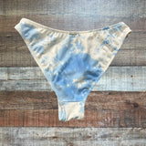 ELE SWIMS Blue and White Tie-Dye Bikini Bottoms- Size S (see notes)