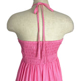 Aakaa Pink Front Pleated Cutout Halter Front Slit Dress NWT- Size M