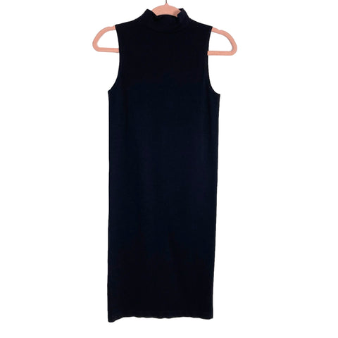 Yummie Black Spandex Mock Neck Dress- Size S