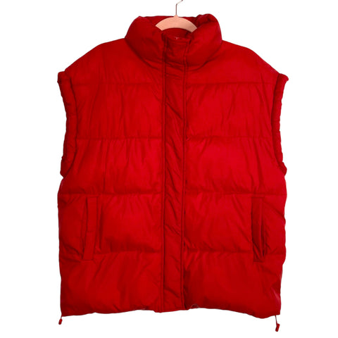 No Brand Red Puffer Vest- Size M