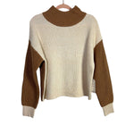 Express Cream/Tan Reversible Style Mock Neck Sweater NWT- Size S