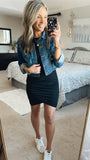 Cupshe Black Ruched Surplice Mini Dress- Size S