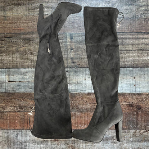 Sam Edelman Grey Heel Knee High Boots - Size 9.5 (See Notes)