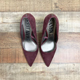 Sam & Libby Cranberry Suede Pumps- Size 8 (see notes)