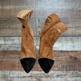 42 Gold Camel and Black Two-Toned Booties- Size 9