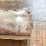 L'Amour Rose Gold Leather T-Bar Flats- Size 12 (see notes)