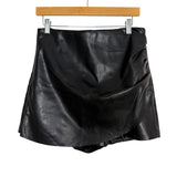 AQUA Black Faux Leather Skort- Size L (sold out online)