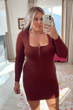 Abercrombie & Fitch Brick Half-Zip Sweater Mini Dress NWT-Size XL (sold out online)