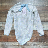 Minnow Green and Blue Floral Printed One Piece- Size 3/4T