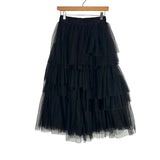 Chicwish Black Lined Tulle Tiered Ruffle Skirt- Size XS/S