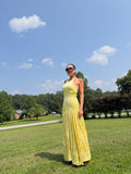Alexis Saab Yellow Satin Halter Dress- Size S (see notes)