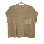 No Brand Tan Front Pocket Sleeveless Sweater- Size XL (see notes)