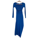 A.L.C. Blue Ribbed Knit with Cut Out and Asymmetrical Hem and Slit Maxi Dress- Size XS (see notes, sold out online)