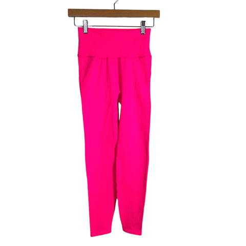 Good American Hot Pink Ribbed Leggings NWT- Size 00/0 (we have matching sports bra, Inseam 23”)