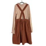 H&M Floral Print Ruffle Top and Dusty Rose Corduroy Jumper Set-Size 8Y (sold as a set)
