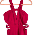 By the Way Pink Mesh Front Side Cutout Jumpsuit- Size S