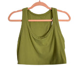 All in Motion Sage Ribbed with Built-In Shelf Bra Cropped Tank- Size L