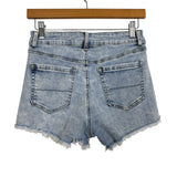 Pink Lily Light Wash Raw Hem Jean Shorts- Size 25