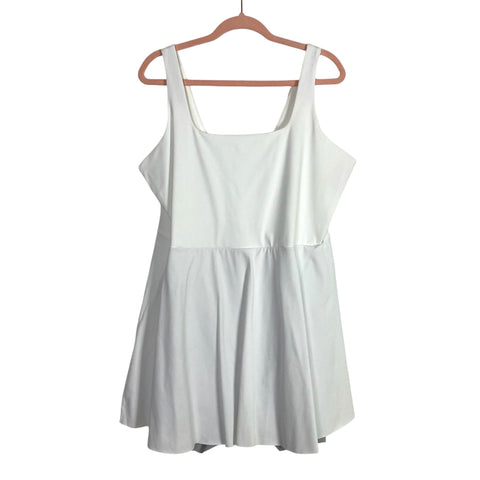 SPANX White Square Neck Tank Shorts Lined Dress NWT- Size 2X