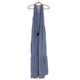 Lauren Conrad Navy/Blue Gingham with Tassel Tie Halter Maxi Dress- Size M (see notes, sold out online)