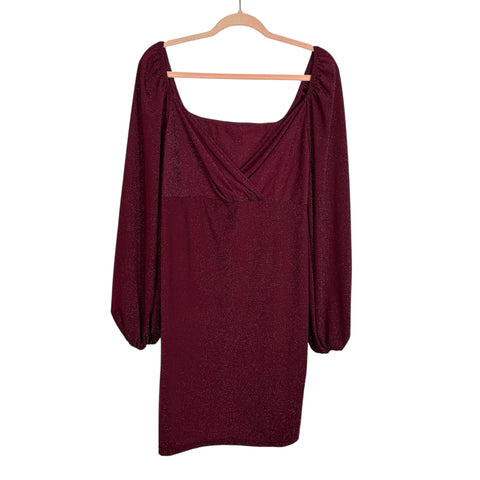 Shein Maroon Shimmer Dress - Size L