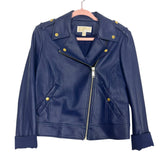 Michael Kors Dark Blue Faux Leather Jacket- Size M (see notes)