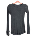 Michael Lauren Charcoal Gray Ribbed Top- Size S