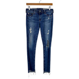 AG Adriano Goldschmied The Legging Ankle Super Skinny Distressed Raw Hem Jeans- Size 27R (Inseam 27”)