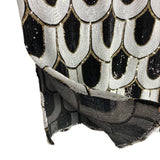 Show Me Your Mumu White Black and Gold Sequins Side Slits Dress- Size S