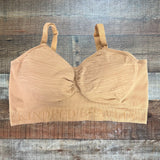 Kindred Bravely Beige with Lines Pattern Padded Hands Free Pumping and Nursing Bra- Size ~L (can't see size, fits like a large)