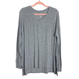 American Eagle Heather Gray Ribbed with Front Snap Soft & Sexy Top- Size S