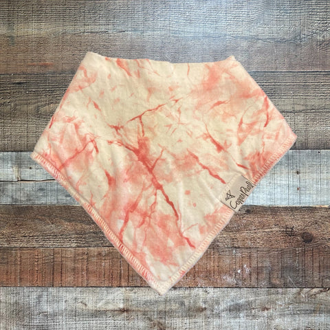 Copper Pearl White/Pink Marbled Bandana Bib