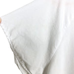 Amadi White V-Neck with Raw Hem Collared Top- Size M (see notes)