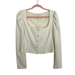 WAYF Cream Front Button Puff Sleeve Top NWT - Size S