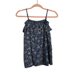 Hayden Girls Blue Floral Print Ruffle Tank- Size XL Girls
