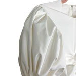 EDIT White Flare Sleeve Ruched A Line Dress- Size XS (see notes)