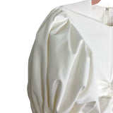 EDIT White Flare Sleeve Ruched A Line Dress- Size XS (see notes)