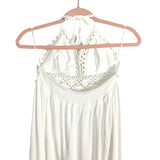 Lilbetter White Crochet Halter Maxi Dress- Size S (see notes)