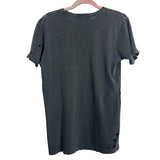 Lulusimonstudio Grey Lightning Bolt Distressed Tee- Size S